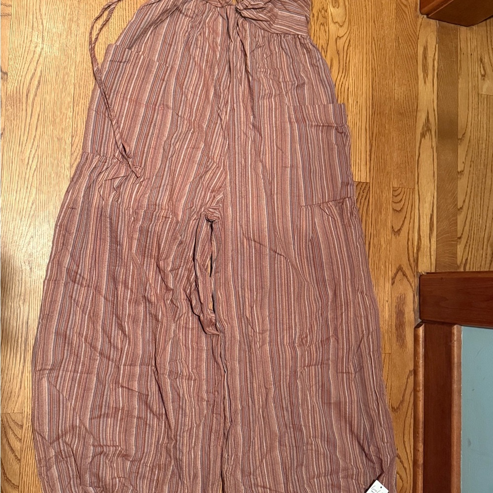 Cupshe Wide Leg Pants - Brown and Tan Stripes